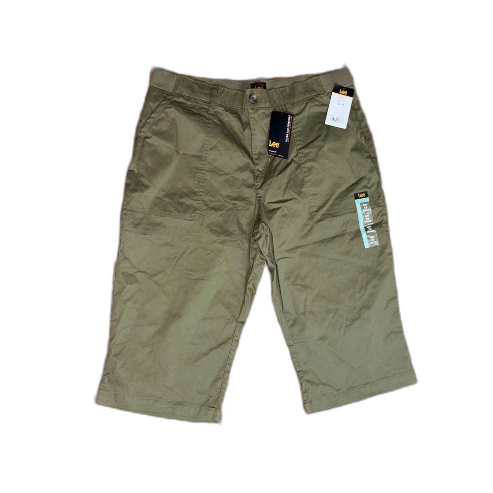 Lee Skimmer Mid Rise Olive Night Flex-To-Go Shorts Women's 16